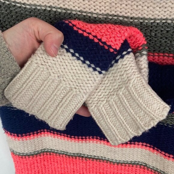 Splendid Lambswool Cashmere Bleeker Striped Sweater Size XS Pink Green Jumper - Picture 6 of 10